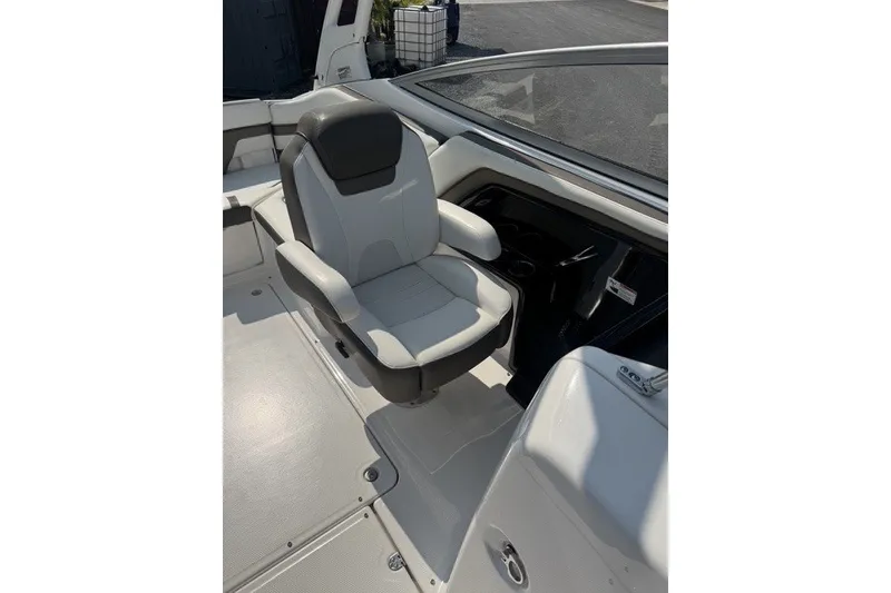 Slide: The Image of 2015 Yamaha Boats 242 Limited S interior with comfortable seating and sleek design. - 7