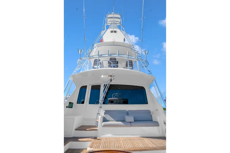 Slide: The Image of Luxury Viking 76 Convertible yacht, 2012 model, with sleek design and spacious deck. - 46