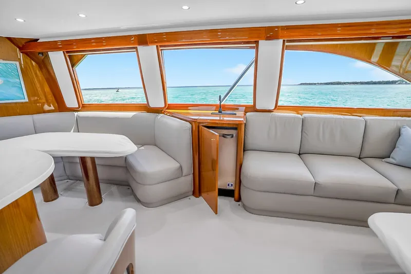 Slide: The Image of Luxurious interior of 2012 Viking 76 Convertible yacht with ocean view. - 121