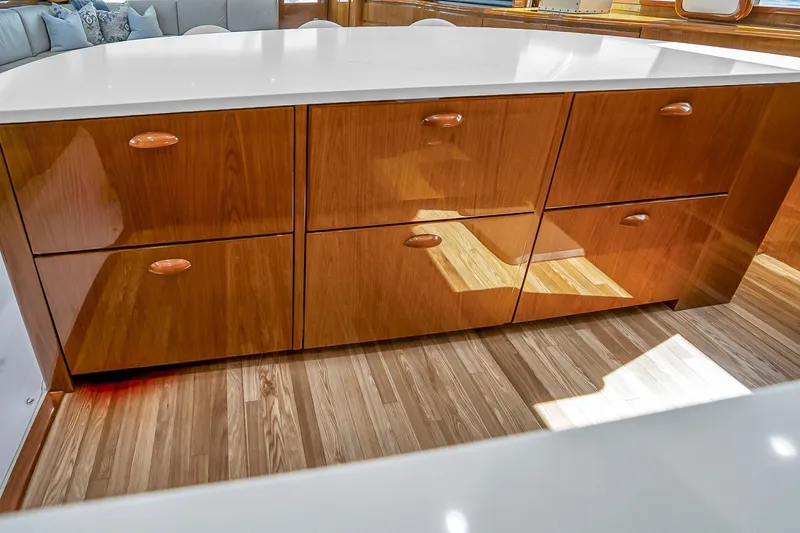 Slide: The Image of Luxurious wooden cabinetry in 2012 Viking 76 Convertible yacht interior. - 73