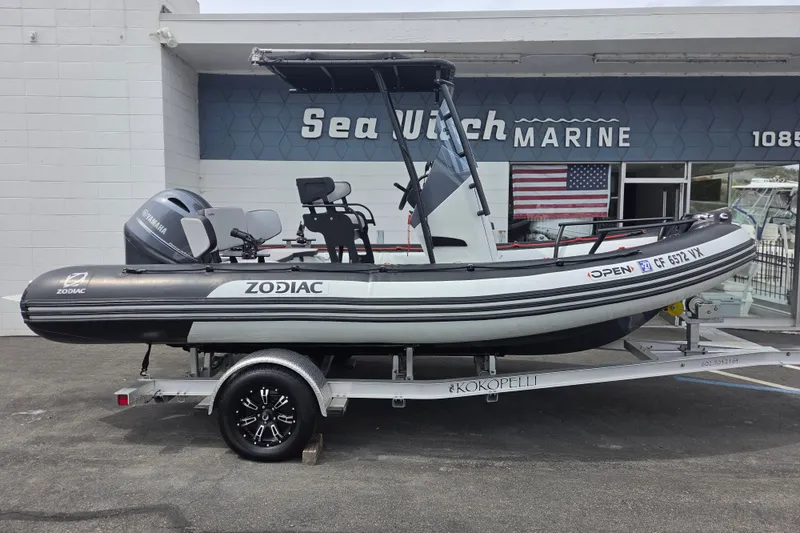 The Image of 2023 Zodiac Open 5.5 boat on trailer at Sea Witch Marine dealership. - 0