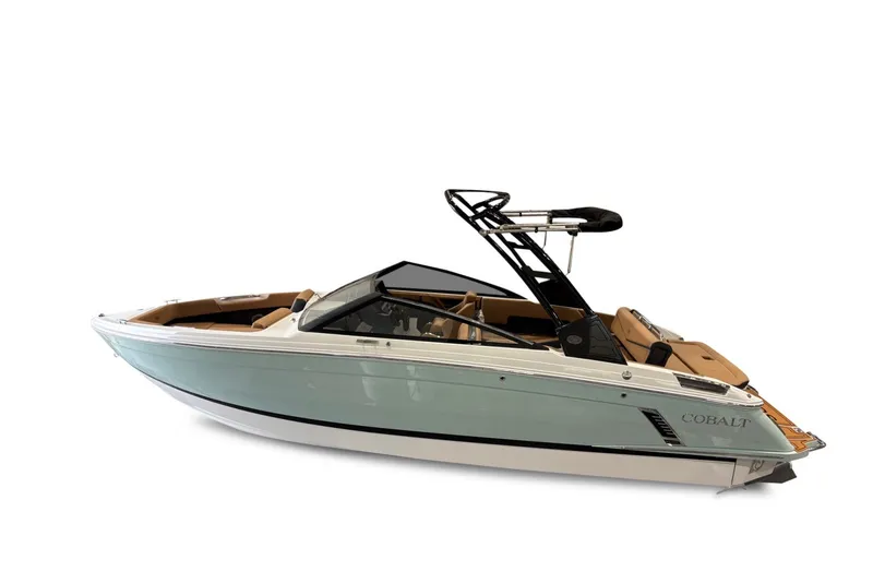 Slide: The Image of Cobalt R4 Surf 2026: Sleek design with light blue exterior and comfortable interior. - 2