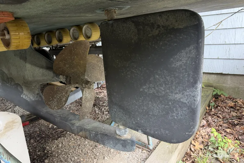 Slide: The Image of Propeller and rudder of a 1997 General Marine 26 Downeast Cruiser. - 3