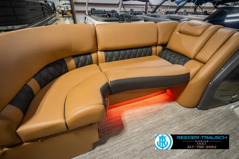 Slide: The Image of Luxurious seating in 2027 Bennington 23 RSWBA boat with ambient lighting. - 47