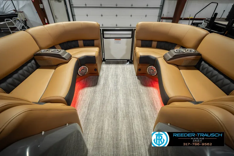 Slide: The Image of Luxurious interior of 2027 Bennington 23 RSWBA pontoon boat with plush seating. - 25