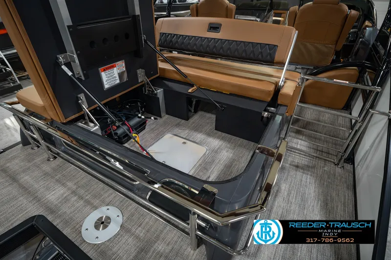 Slide: The Image of Interior of 2027 Bennington 23 RSWBA boat with tan seating and modern design. - 36