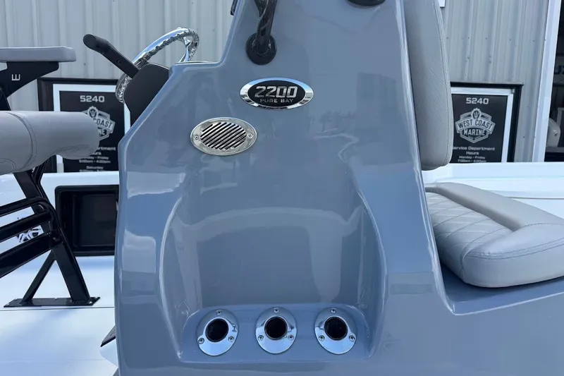 Slide: The Image of Blazer PureBay 2200 boat console, 2027 model, featuring sleek design and modern controls. - 5
