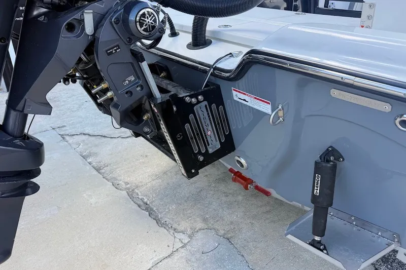 Slide: The Image of Outboard motor and hydraulic system on 2027 Blazer PureBay 2200 boat. - 11