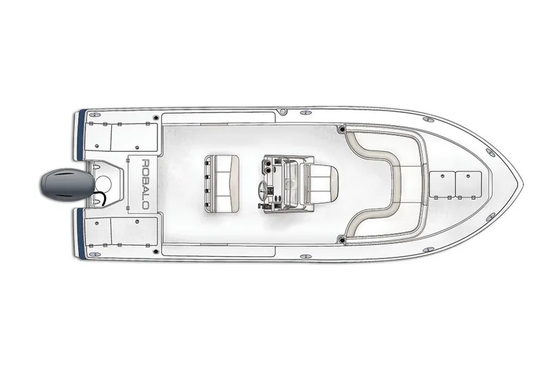 Slide: The Image of Manufacturer Provided Image: Top view of 2019 Robalo 246 Cayman boat layout. - 18
