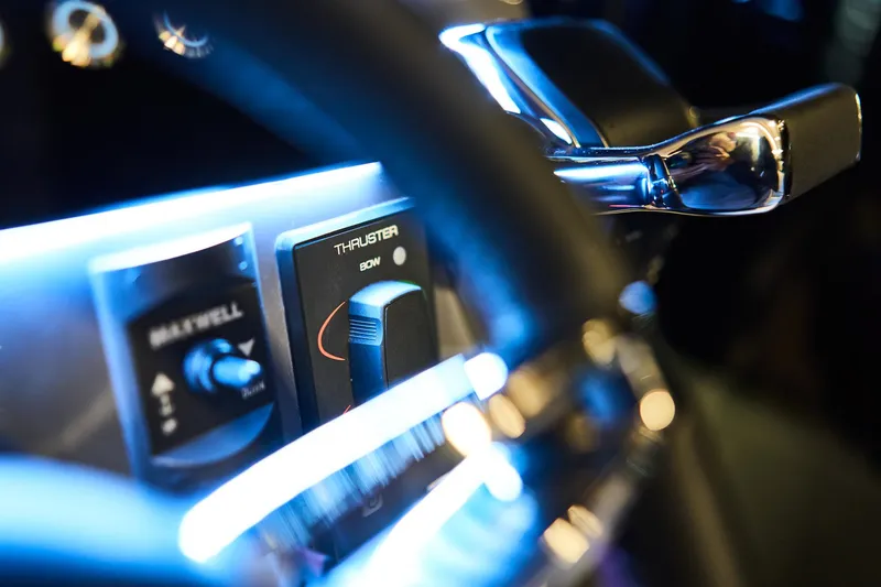 Slide: The Image of Close-up of Northman 1300 control panel with illuminated thruster and lever, 2025 model. - 47