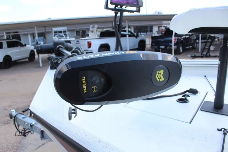 Slide: The Image of Minn Kota Terrova motor on 2025 Excel 220 Bay Pro Elite boat. - 12