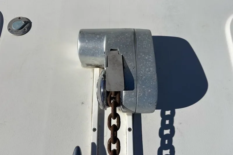Slide: The Image of Anchor windlass on 2003 PDQ 34 Power Catamaran deck. - 16