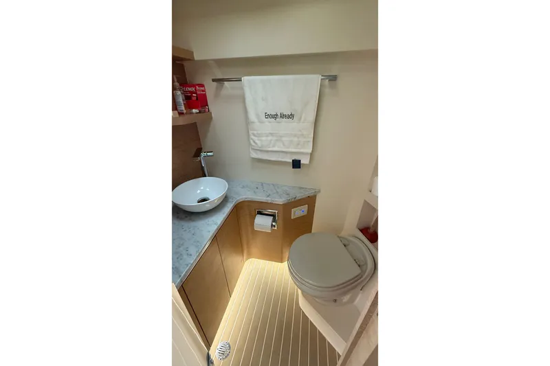 Slide: The Image of Luxurious 2021 Scout 530 LXF yacht bathroom with modern fixtures and elegant design. - 37