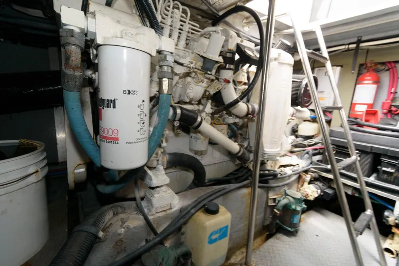 Slide: The Image of Engine room of a 2001 Sea Ray 450 Express Bridge yacht. - 26