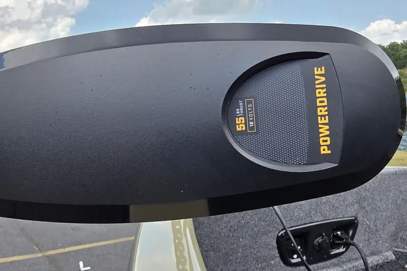 Slide: The Image of PowerDrive motor on 2027 Tracker Pro Guide V-175 Combo boat, 55 lbs thrust, 12 volts. - 13