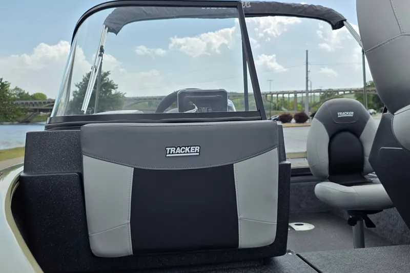 Slide: The Image of 2027 Tracker Pro Guide V-175 Combo boat interior with seating and console. - 31