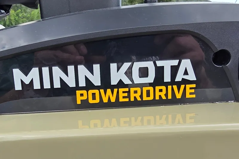 Slide: The Image of Minn Kota PowerDrive logo on Tracker Pro Guide V-175 Combo, 2027 model. - 14
