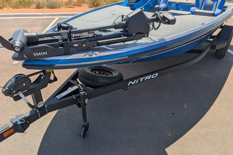 Slide: The Image of 2027 Nitro Z18 XL Pro boat on trailer with Garmin equipment. - 4