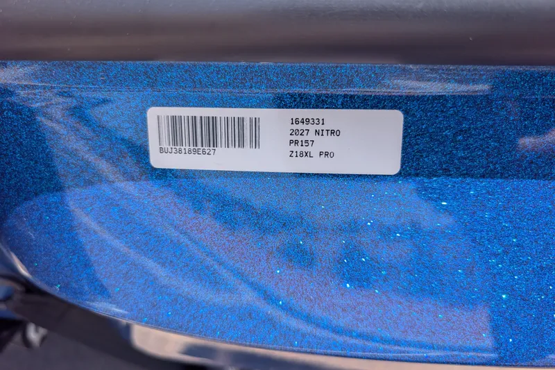 Slide: The Image of Barcode label on blue Nitro Z18 XL Pro, 2027 model. - 13