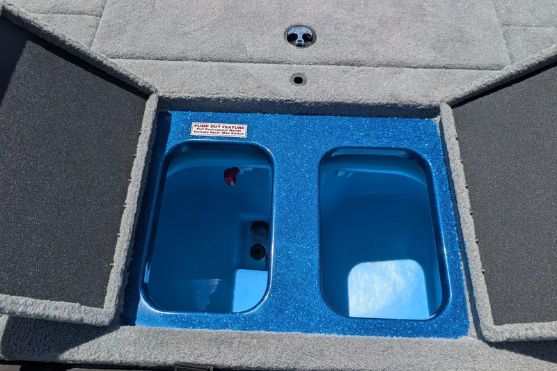 Slide: The Image of Livewell compartments in 2027 Nitro Z18 XL Pro boat, featuring pump-out system. - 12