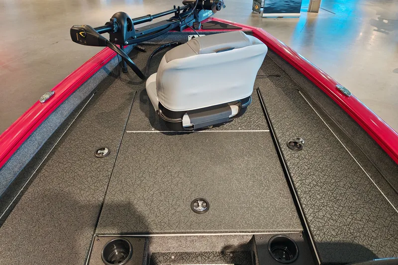 Slide: The Image of 2027 Tracker Pro Team 175 boat interior with seating and fishing deck. - 16