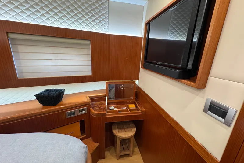 Slide: The Image of Luxurious interior of 2023 Apollonian Yachts 52 Pilothouse with wood paneling and modern amenities. - 30