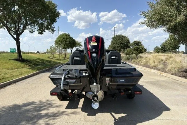 Slide: The Image of 2027 Nitro Z18 XL Pro boat on a sunny road, rear view. - 4