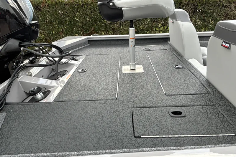 Slide: The Image of 2027 Tracker Pro Team 175 boat deck with seating and storage compartments. - 20