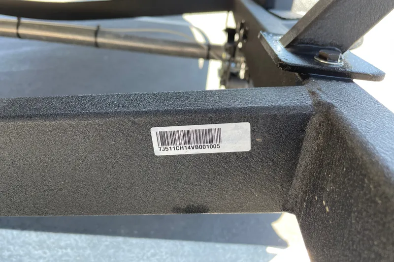 Slide: The Image of Barcode on Tracker Pro Team 175 boat frame, model year 2027. - 67