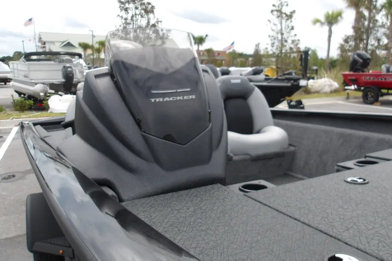 Slide: The Image of 2027 Tracker Pro Team 175 boat with sleek design and comfortable seating. - 14