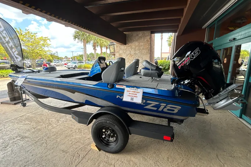 The Image of 2027 Nitro Z18 XL boat with Mercury engine displayed outdoors. - 0