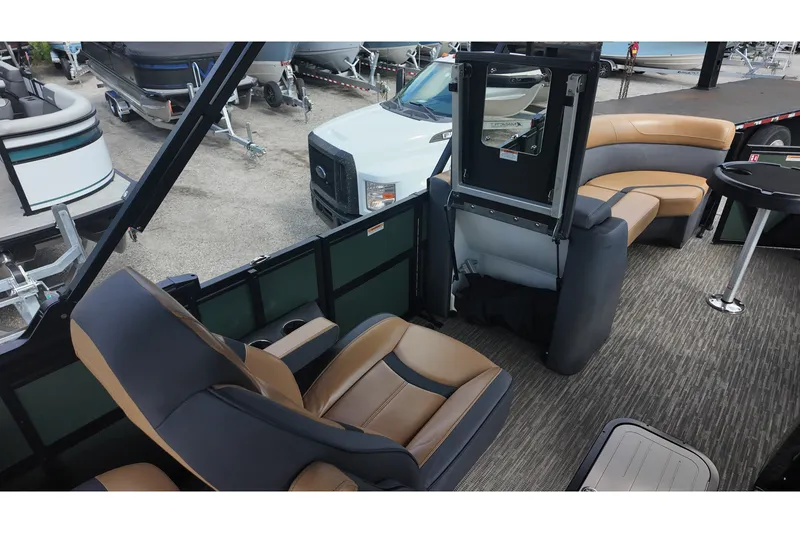 Slide: The Image of Interior of 2027 Viaggio X22S boat with luxurious seating and modern design. - 16