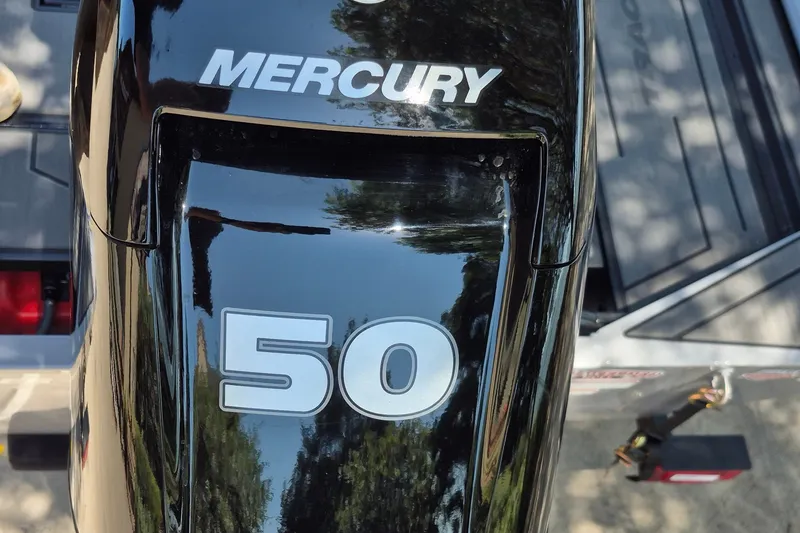 Slide: The Image of Mercury 50 horsepower engine on a 2027 Tracker Pro 170 boat. - 14