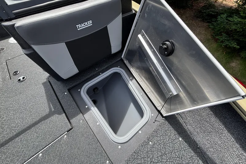 Slide: The Image of Open storage compartment in 2027 Tracker Pro Guide V-175 Combo boat. - 37