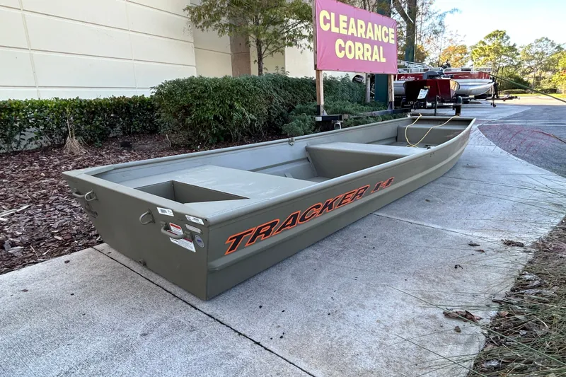 The Image of 2027 Tracker Grizzly 14 Jon boat on display at clearance corral. - 0