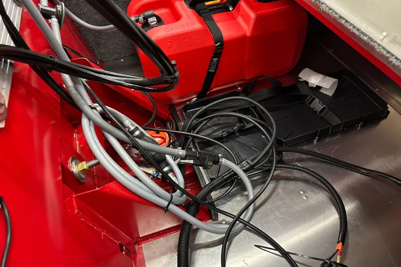 Slide: The Image of 2027 Tracker Bass Tracker Classic XL boat wiring and fuel tank setup. - 24