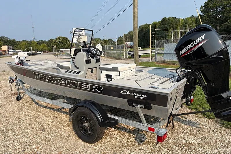 The Image of 2027 Tracker Bass Tracker Classic CC boat with Mercury engine on trailer. - 0