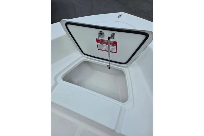 Slide: The Image of Open storage compartment on 2024 Tidewater 180 CC Adventure boat. - 11