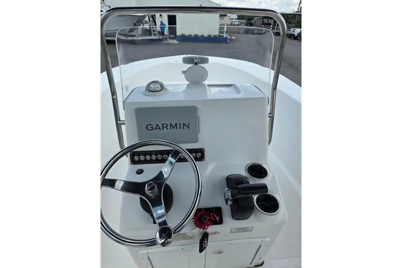 Slide: The Image of 2024 Tidewater 180 CC Adventure boat console with Garmin navigation system. - 7
