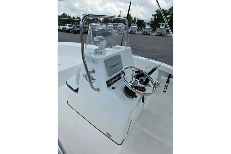 Slide: The Image of 2024 Tidewater 180 CC Adventure boat console with Garmin navigation system. - 6
