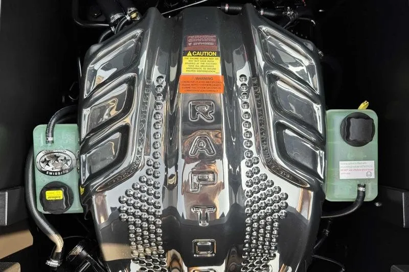 Slide: The Image of 2027 Tigé 25ZX engine with Raptor branding and emission controls. - 4