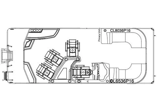 Slide: The Image of Manufacturer Provided Image: Top view layout of 2016 Crest Classic 230 Chateau pontoon boat. - 10
