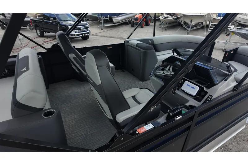 Slide: The Image of Interior of 2027 Viaggio X22S boat with modern seating and control panel. - 4