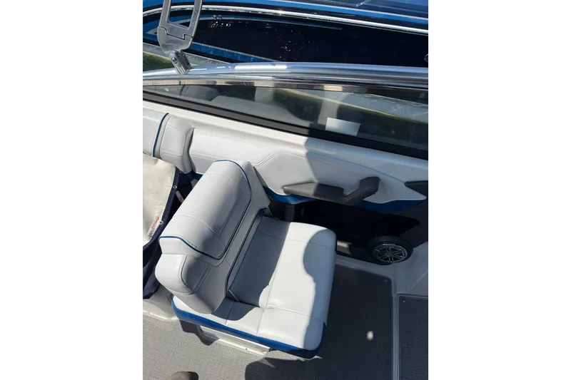 Slide: The Image of 2022 Formula 270 Bowrider interior with sleek seating and modern design. - 9