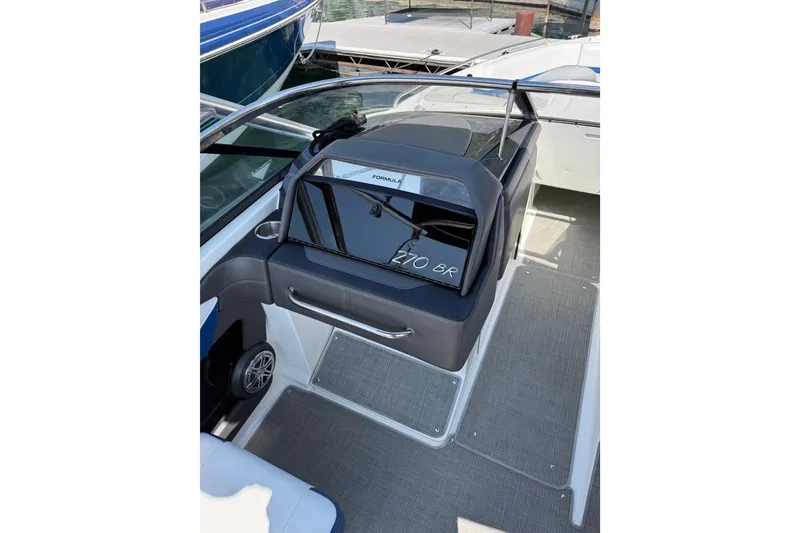 Slide: The Image of 2022 Formula 270 Bowrider interior with sleek seating and modern design. - 10