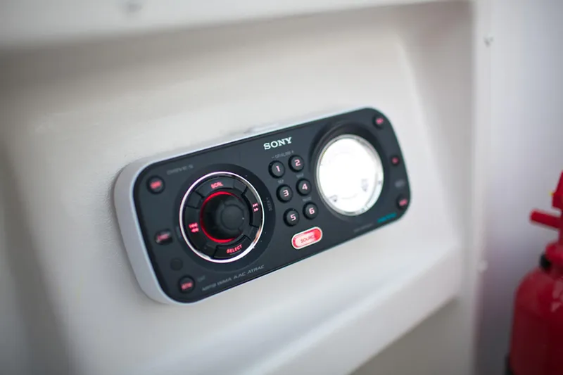 Slide: The Image of Manufacturer Provided Image: Sony stereo system on 2013 Hurricane SunDeck 187 OB boat. - 7