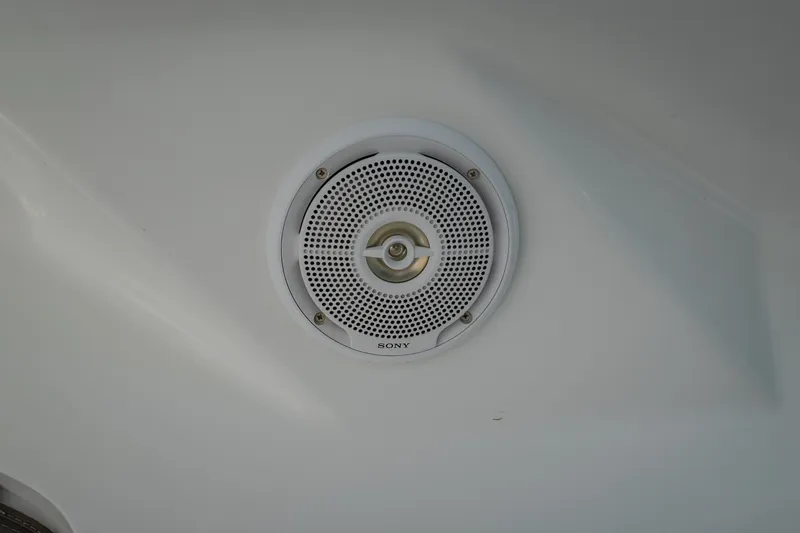 Slide: The Image of Sony speaker on 2012 Cruisers Yachts 380 Express boat interior. - 68