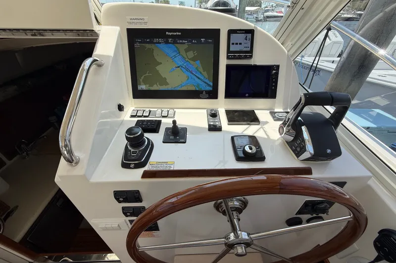 Slide: The Image of Helm of 2018 MJM 35z boat with navigation and control systems. - 19