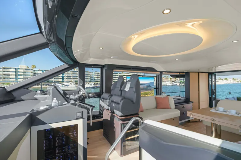 Slide: The Image of Luxurious interior of 2026 Absolute 52 Fly yacht with modern design and scenic views. - 36
