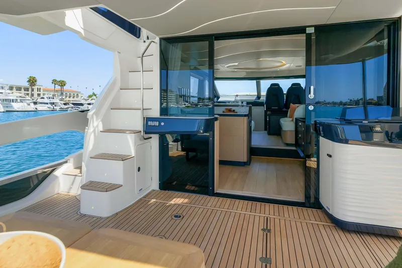 Slide: The Image of Luxurious Absolute 52 Fly yacht interior, showcasing modern design and spacious deck, 2026 model. - 18